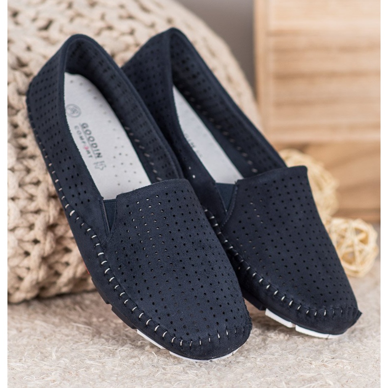 Goodin Openwork Slip On Shoes blue 2