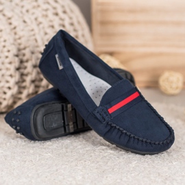 Goodin Suede loafers with a belt blue 1