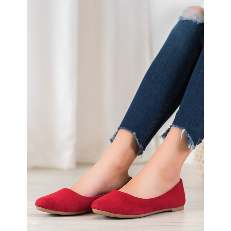 SHELOVET Comfortable ballerinas red 2