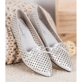 Goodin Elegant openwork ballerinas grey 1