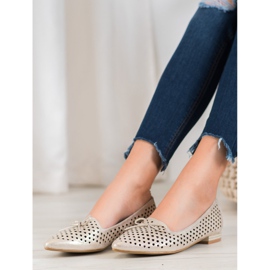 Goodin Elegant openwork ballerinas golden 1