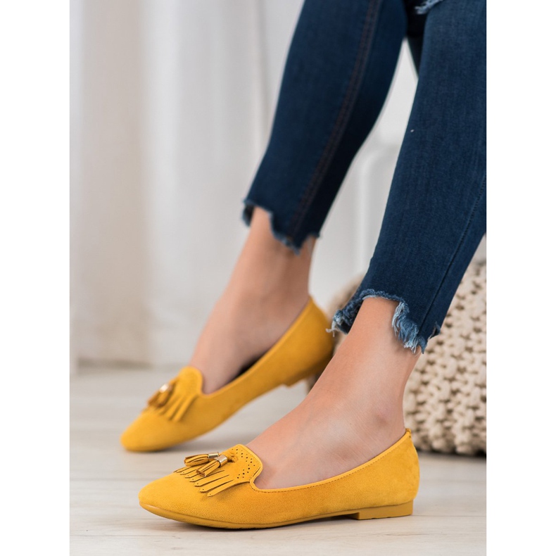Fama Suede Lords With Fringes yellow 1