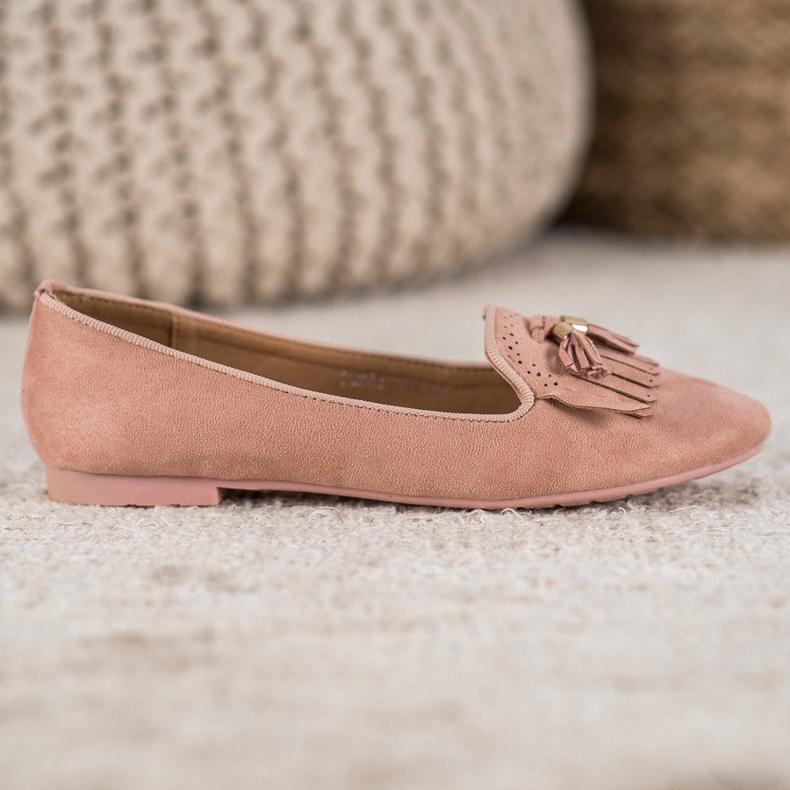 Fama Suede Lords With Fringes pink 1