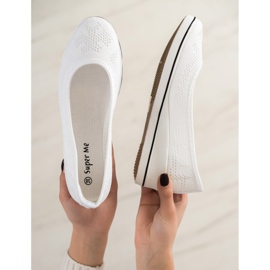 Super Me Openwork Ballerina On Wedge white 2