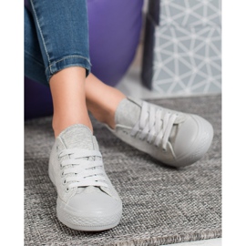 SHELOVET Gray Textile Sneakers grey 1