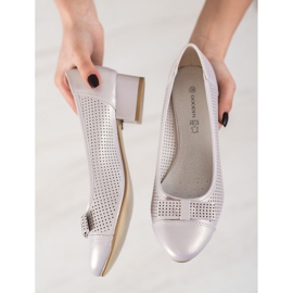 Goodin Openwork Pumps With A Bow multicolored pink 1