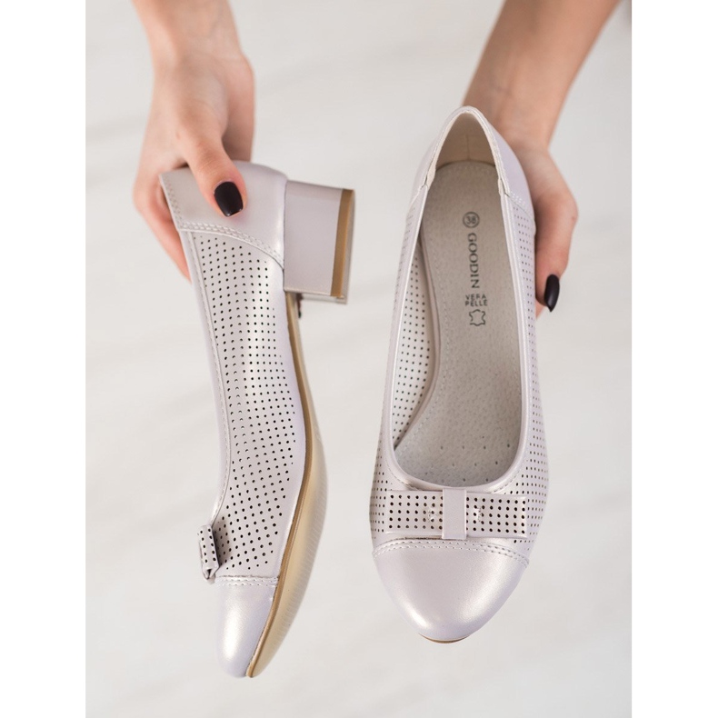 Goodin Openwork Pumps With A Bow multicolored pink 1