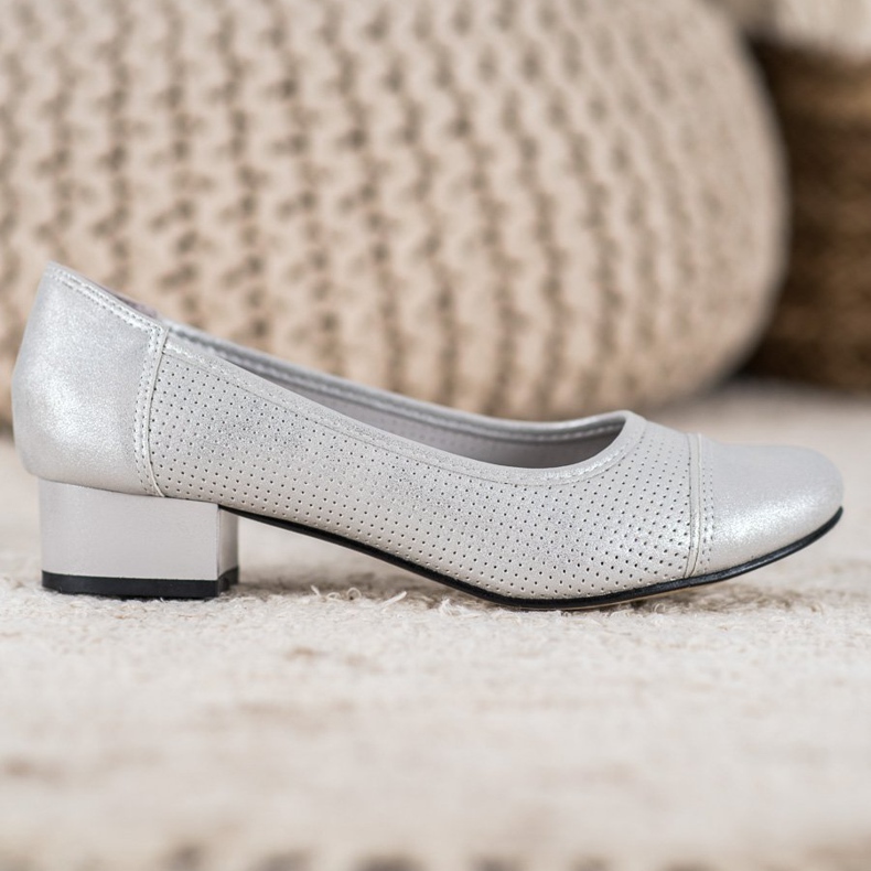 Goodin Openwork Pumps On A Pillar grey 1