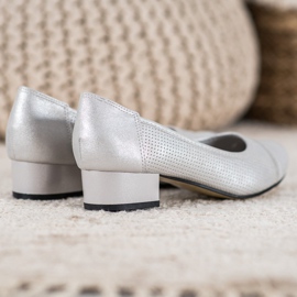 Goodin Openwork Pumps On A Pillar grey 2