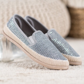 SHELOVET Fashionable Espadrilles blue grey 1