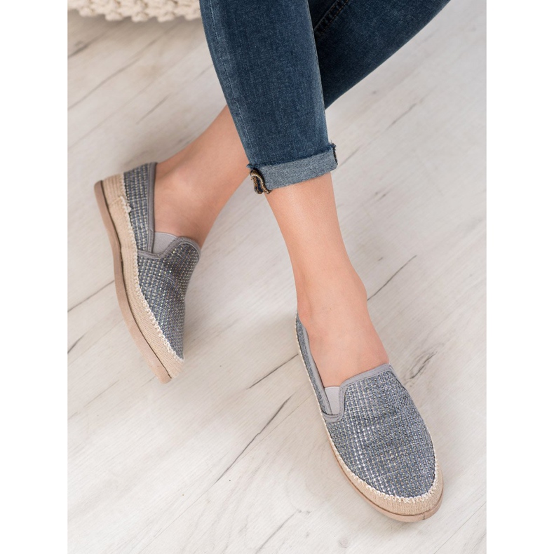 SHELOVET Fashionable Espadrilles blue grey 2