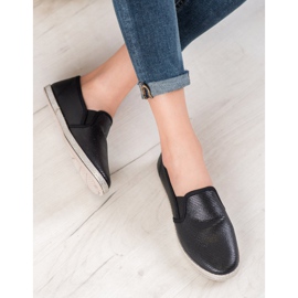 SHELOVET Shiny Slip On Shoes black 1