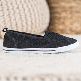 SHELOVET Slip-on Shoes With Glitter black 2