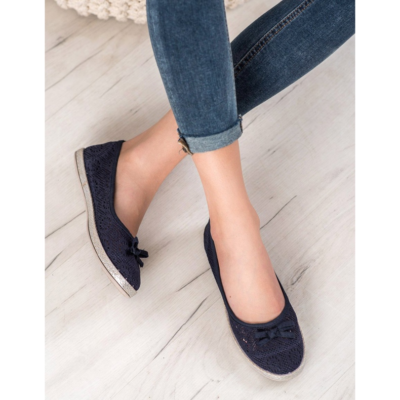 SHELOVET Openwork ballerinas blue 1