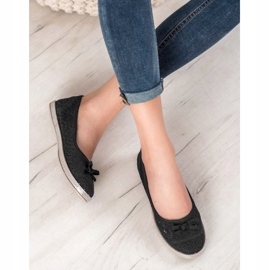 SHELOVET Openwork ballerinas black 1