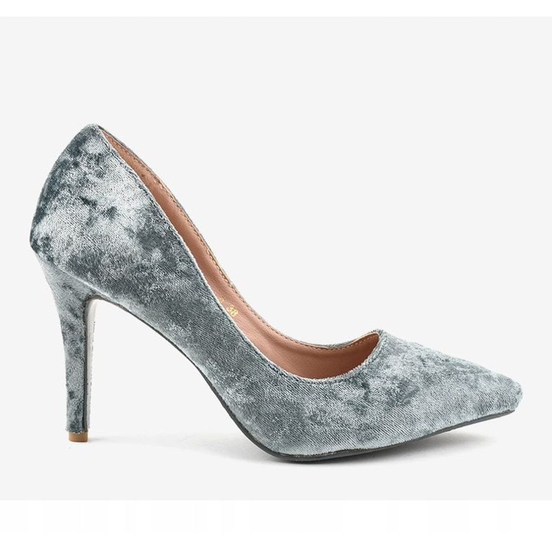 Francine Gray Velor Heels B-6 grey 2