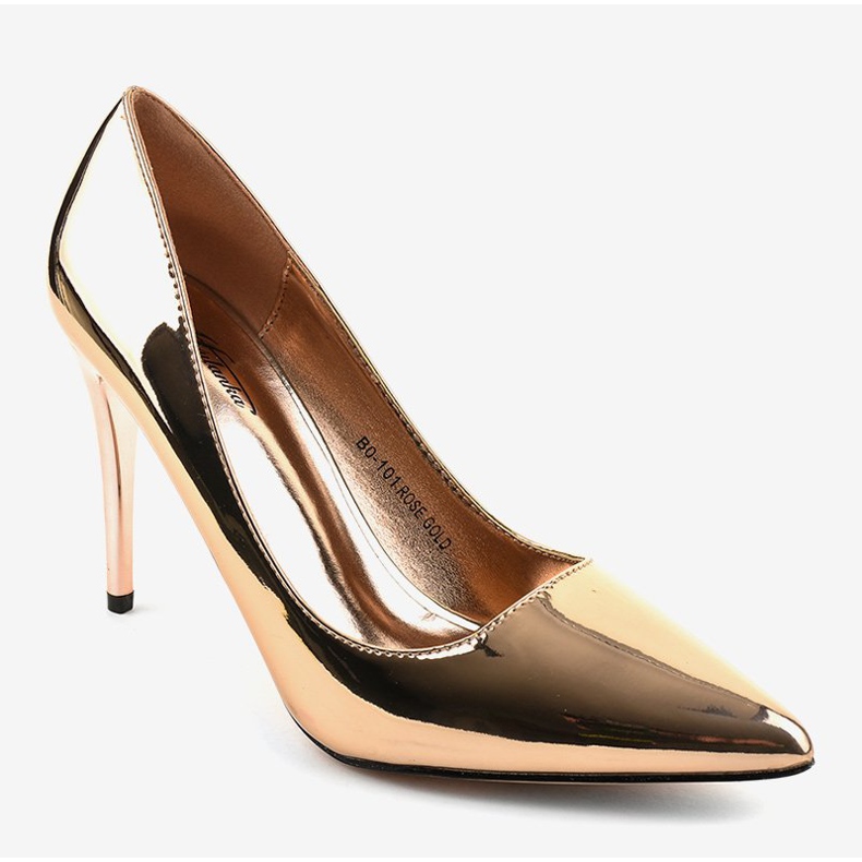 Gold lacquered classic high heels BO-101 golden 1