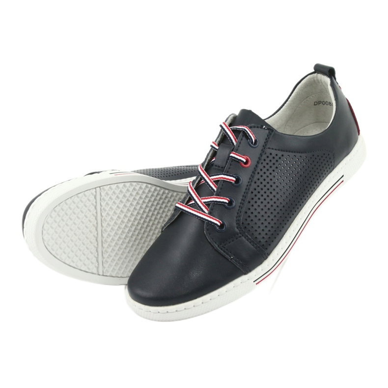 Leather shoes sneakers FILIPPO DP008 red navy blue 5