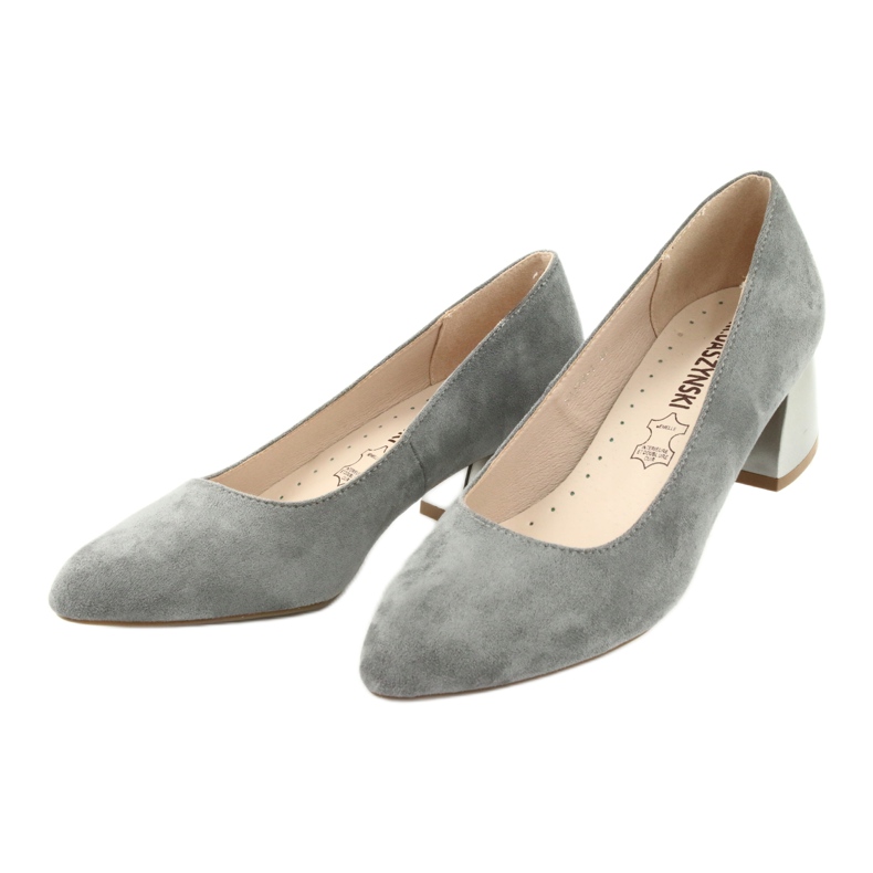 M.Daszyński Gray women's pumps Daszyński SA172 grey 3
