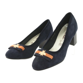 M.Daszyński Ladies' navy blue pumps Mucha Daszyński SA173 3