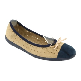 Befado women's ballerinas 309Q006 brown navy blue 1