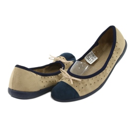 Befado women's ballerinas 309Q006 brown navy blue 3