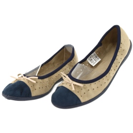 Befado women's ballerinas 309Q006 brown navy blue 2