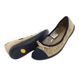 Befado women's ballerinas 309Q006 brown navy blue 4