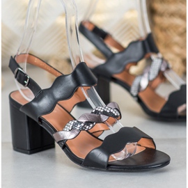 Small Swan Sandals On A Bar black 1