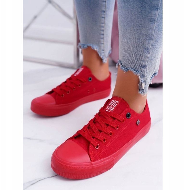 Red women's sneakers Big Star AA274007 2