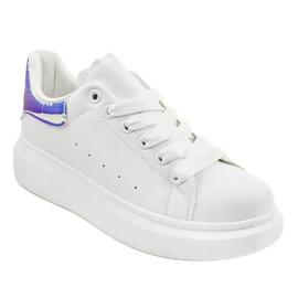 White sneakers on a thick sole 650-3 blue 1