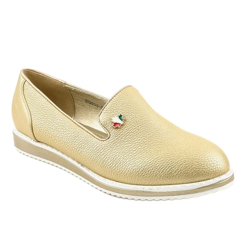 Golden, slip-on wedge shoes ZQ635-3 1