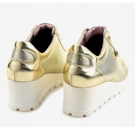 Golden Trendy Wedge Sneakers JFL662-2 2 Golden Trendy Wedge Sneakers JFL662-2 2
