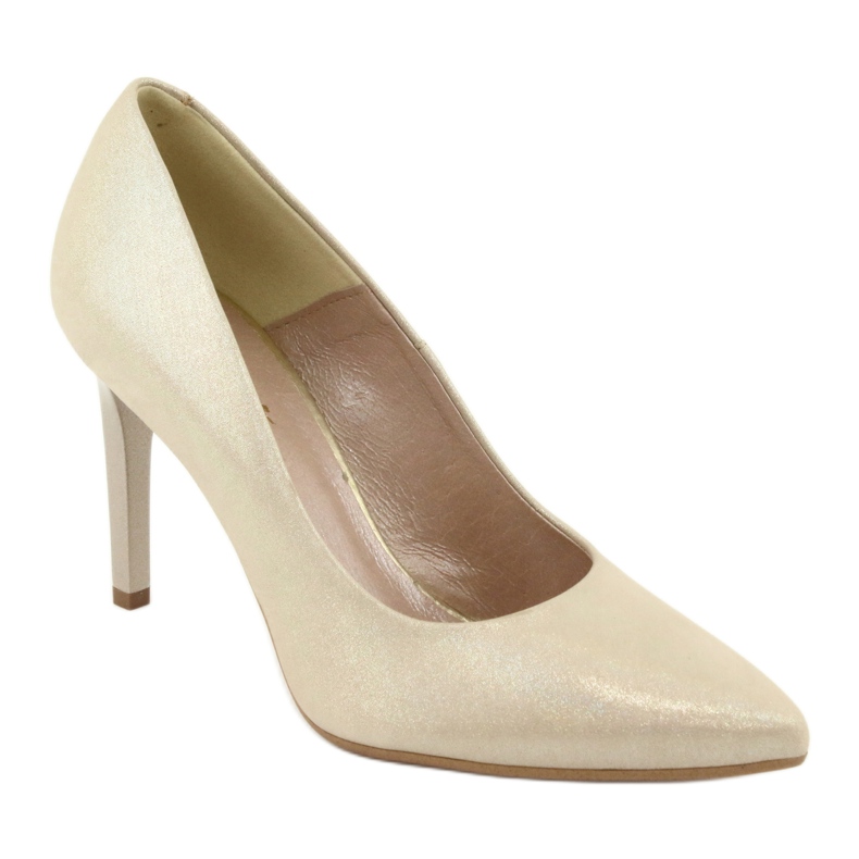 Espinto Women's golden leather pumps 456/242 1