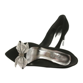 Espinto Women's leather pumps with a 993/1K black bow 5
