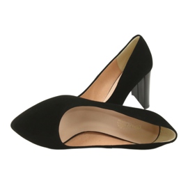 Espinto Women's pumps on the post 942/5 black with suede leather 5 Espinto Women's pumps on the post 942/5 black with suede leather 5