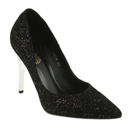 Pumps on Szpilka 497 Black Espinto multicolored grey 1