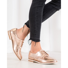 SHELOVET Golden Shoes With Eco Leather 2