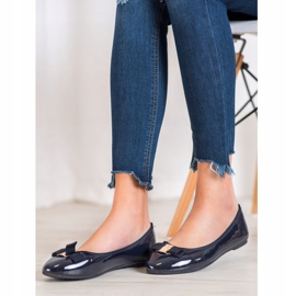 Fama Lacquered Ballerina With A Bow navy blue 1