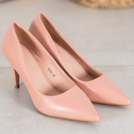 SHELOVET Elegant high heels with eco leather pink 1