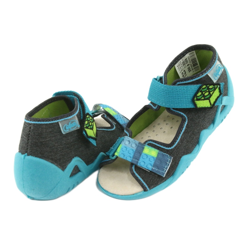 Befado yellow children's shoes 350P006 blue grey green 4
