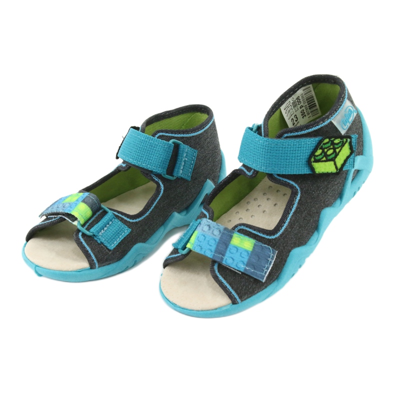 Befado yellow children's shoes 350P006 blue grey green 3