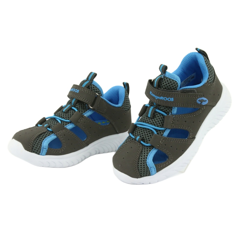 Sandals with a heel velcro KangaRoos 02058 gray blue grey 3