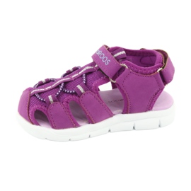 Sandals girls with hearts Kangaroos 02035 purple pink grey 2