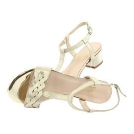 Gamis Women's leather sandals beige/gold 3936 5