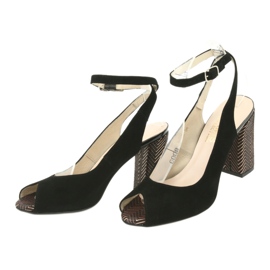 Gamis Women's black leather sandals black 3930 3 Gamis Women's black leather sandals black 3930 3