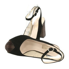 Gamis Women's black leather sandals black 3930 5 Gamis Women's black leather sandals black 3930 5