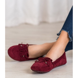 Ideal Shoes Suede Boots With Fringes red 2