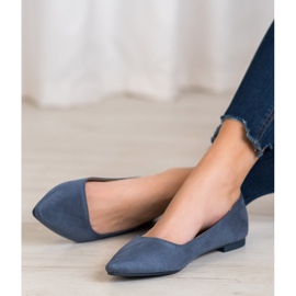 SHELOVET Suede Ballerina In Spitz blue 2 SHELOVET Suede Ballerina In Spitz blue 2