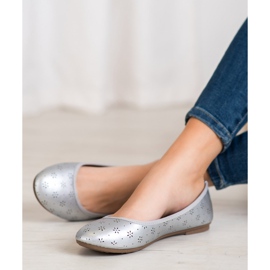 Fama Ballerinas With Openwork Pattern grey 2